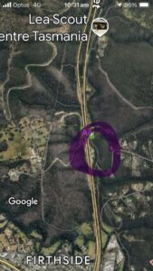 Satellite Map view of a pull-in area on the Southern Outlet.